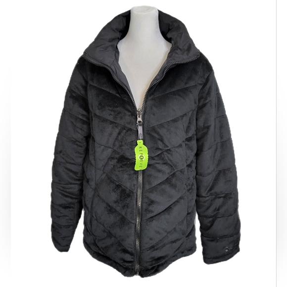 NWT Free Country Reversable Puffer Coat Jacket Black Sz XL $120 wind resistant - Picture 10 of 13